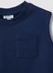 Blue pure cotton regular fit boys' tank top with pocket_2