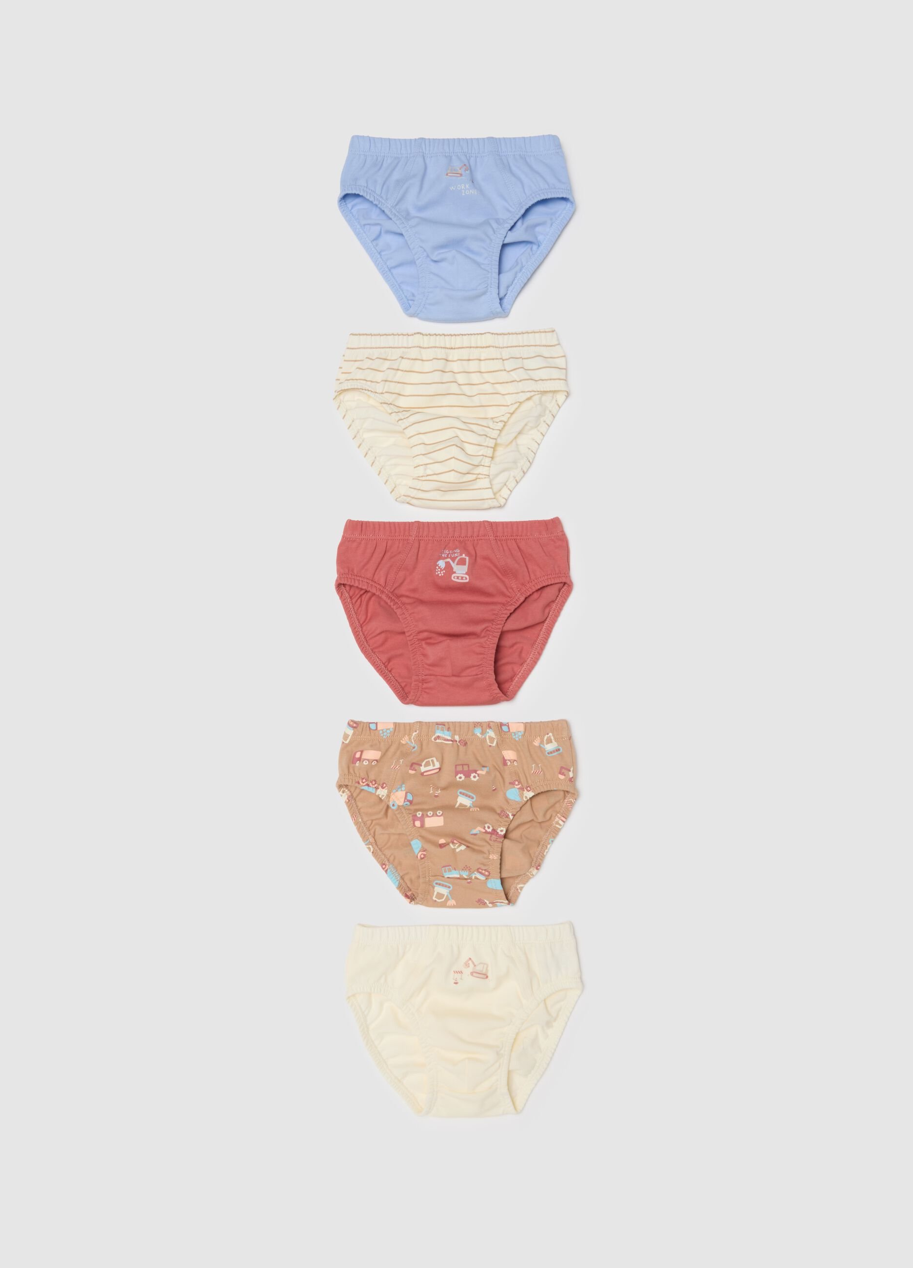 Multipack of multicoloured baby cotton briefs in regular fit