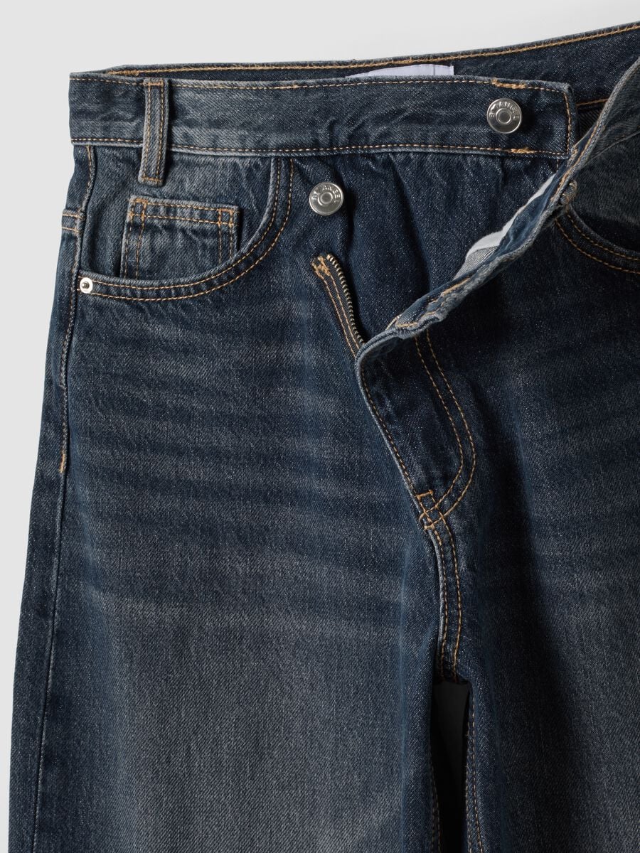 Jeans grigi in denim di puro cotone skater fit_2