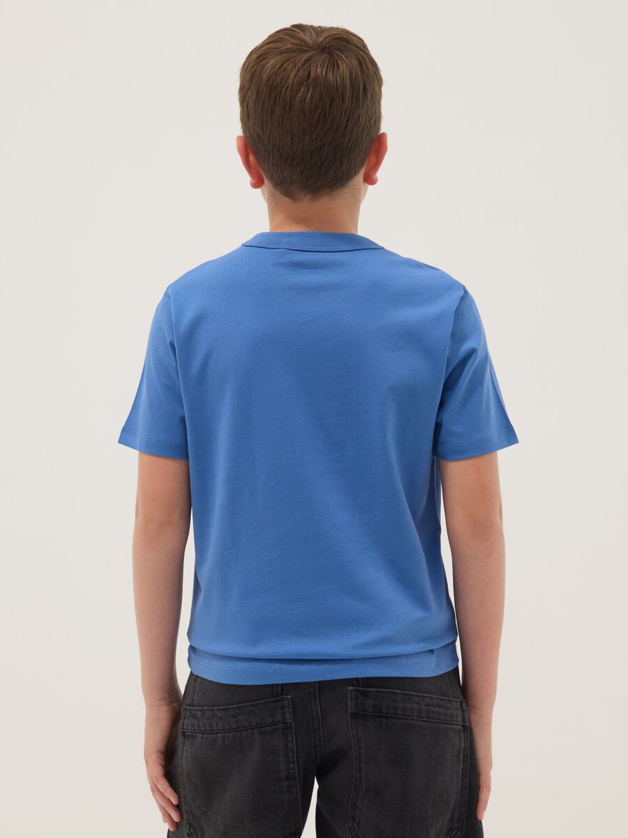 Blaues Jungen-T-Shirt aus reiner Baumwolle in Regular Fit_1