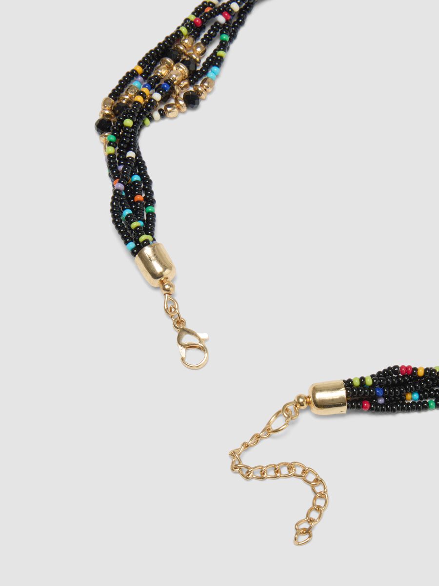 Multicolour necklace with black tassels_3