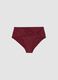 Rote High-Waist-Bikinihose aus Stretchmaterial mit Schnalle_4