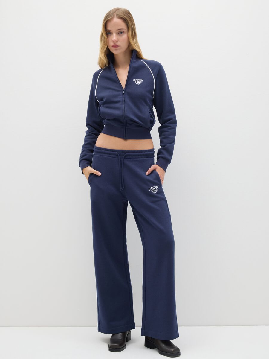 Blue cotton blend sweatshirt regular fit_2