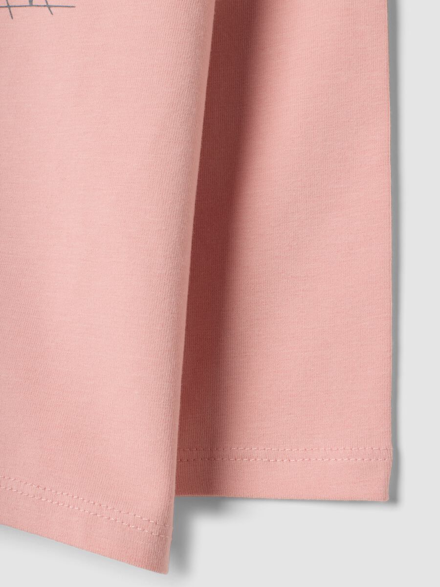 Pink regular-fit T-shirt in organic stretch cotton jersey with print_3