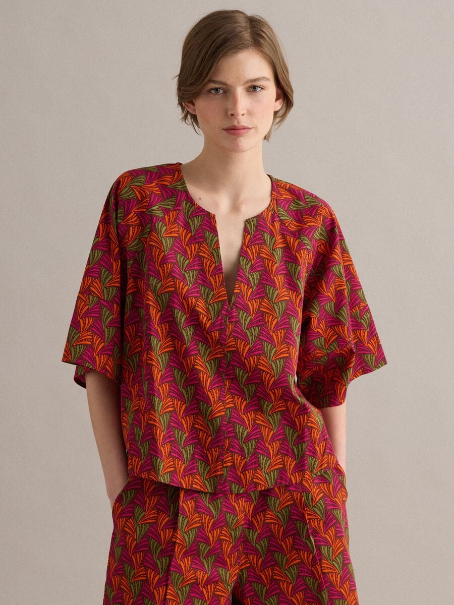 Camisa multicolor de algod&oacute;n puro_0
