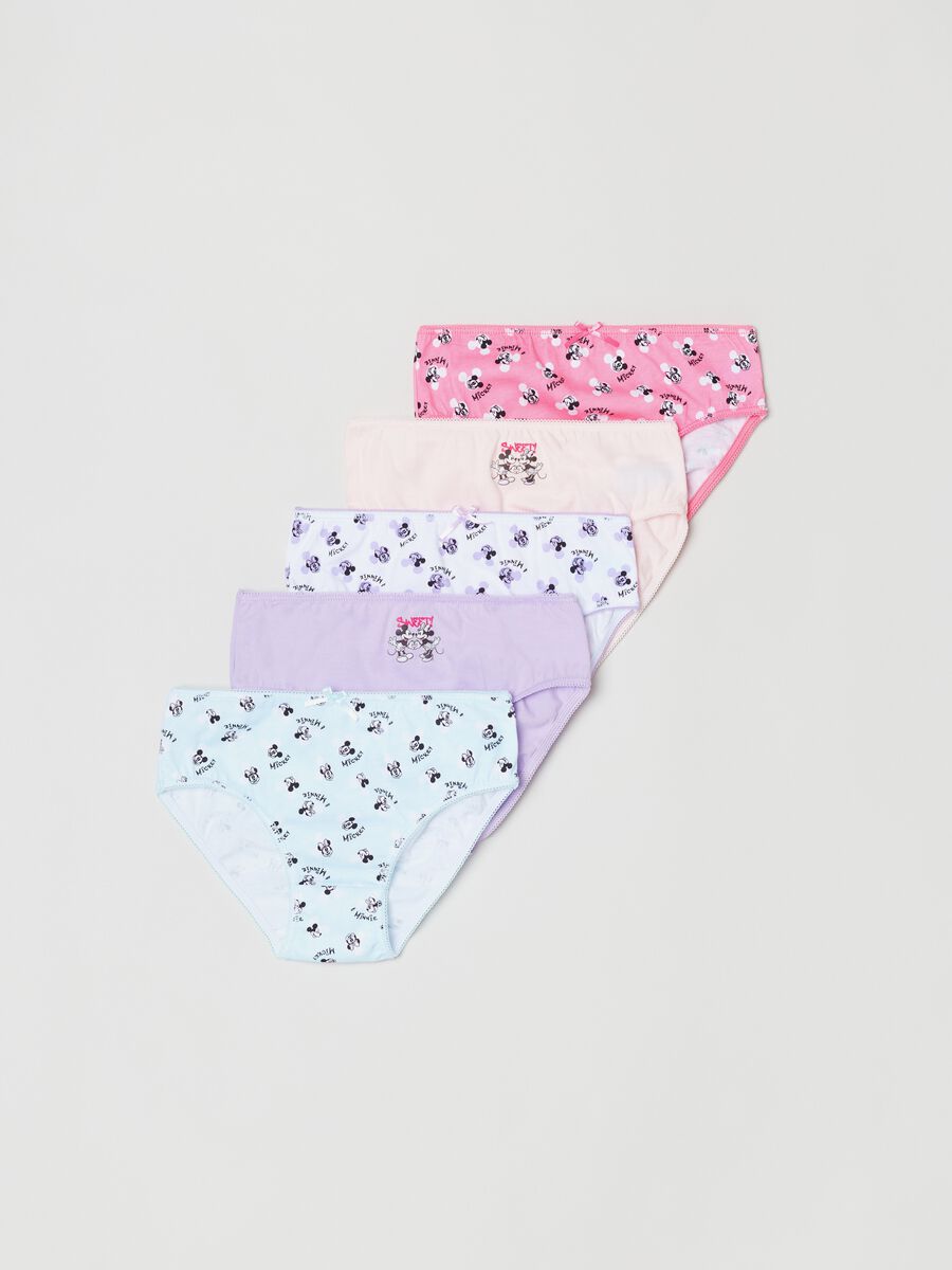 Five-pack cotton briefs with Minnie Mouse print_0