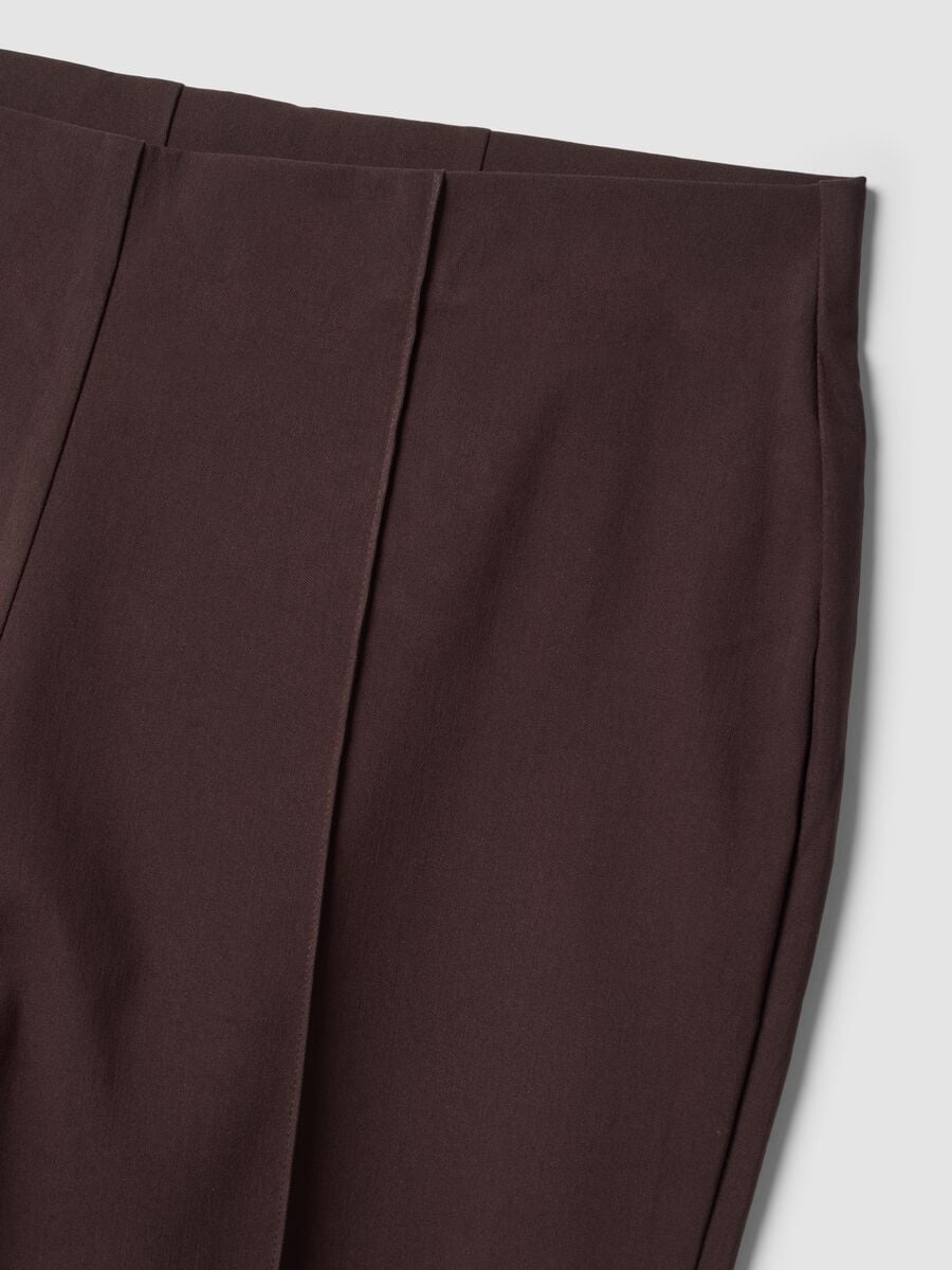 Brown flare trousers in stretch viscose_2