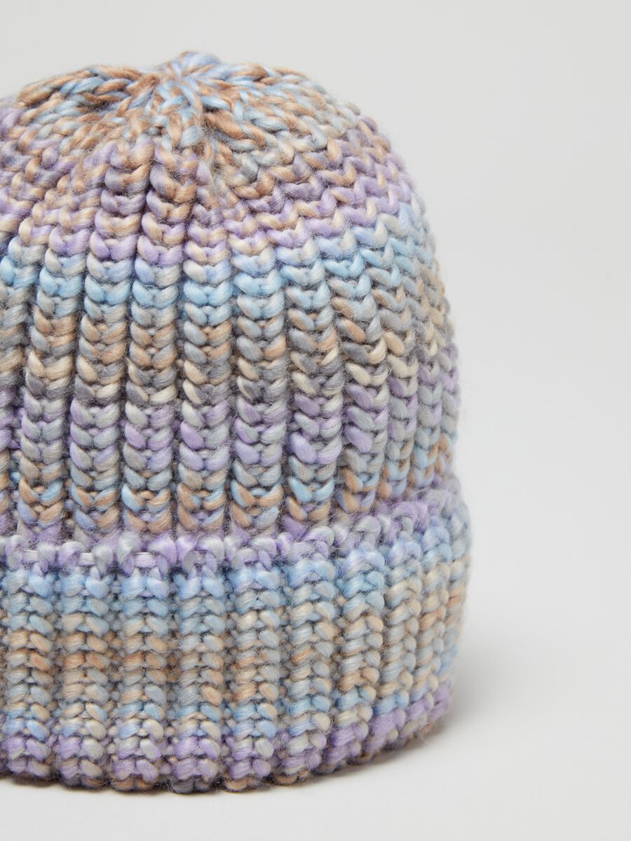 Multicoloured ribbed hat_2