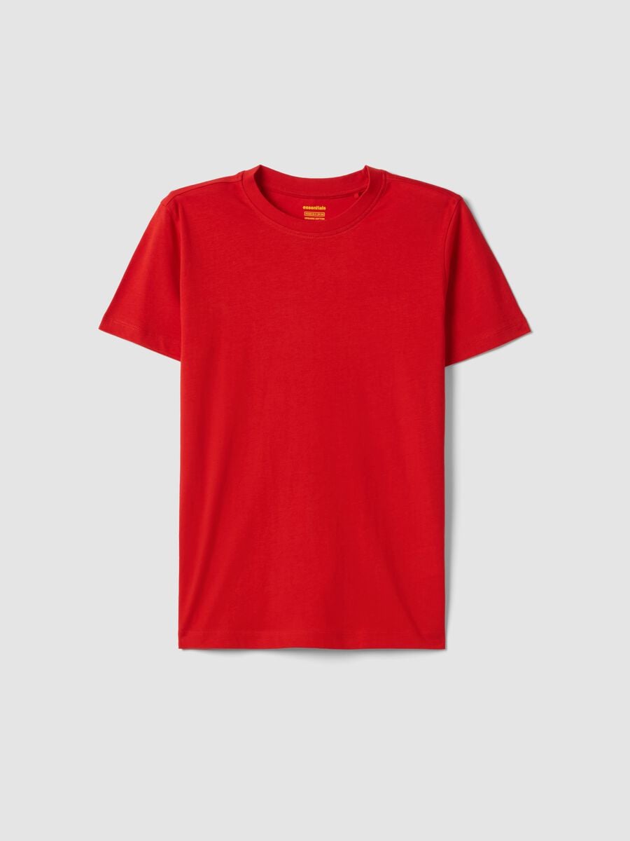Boys&rsquo; red pure cotton T-shirt, regular fit_3