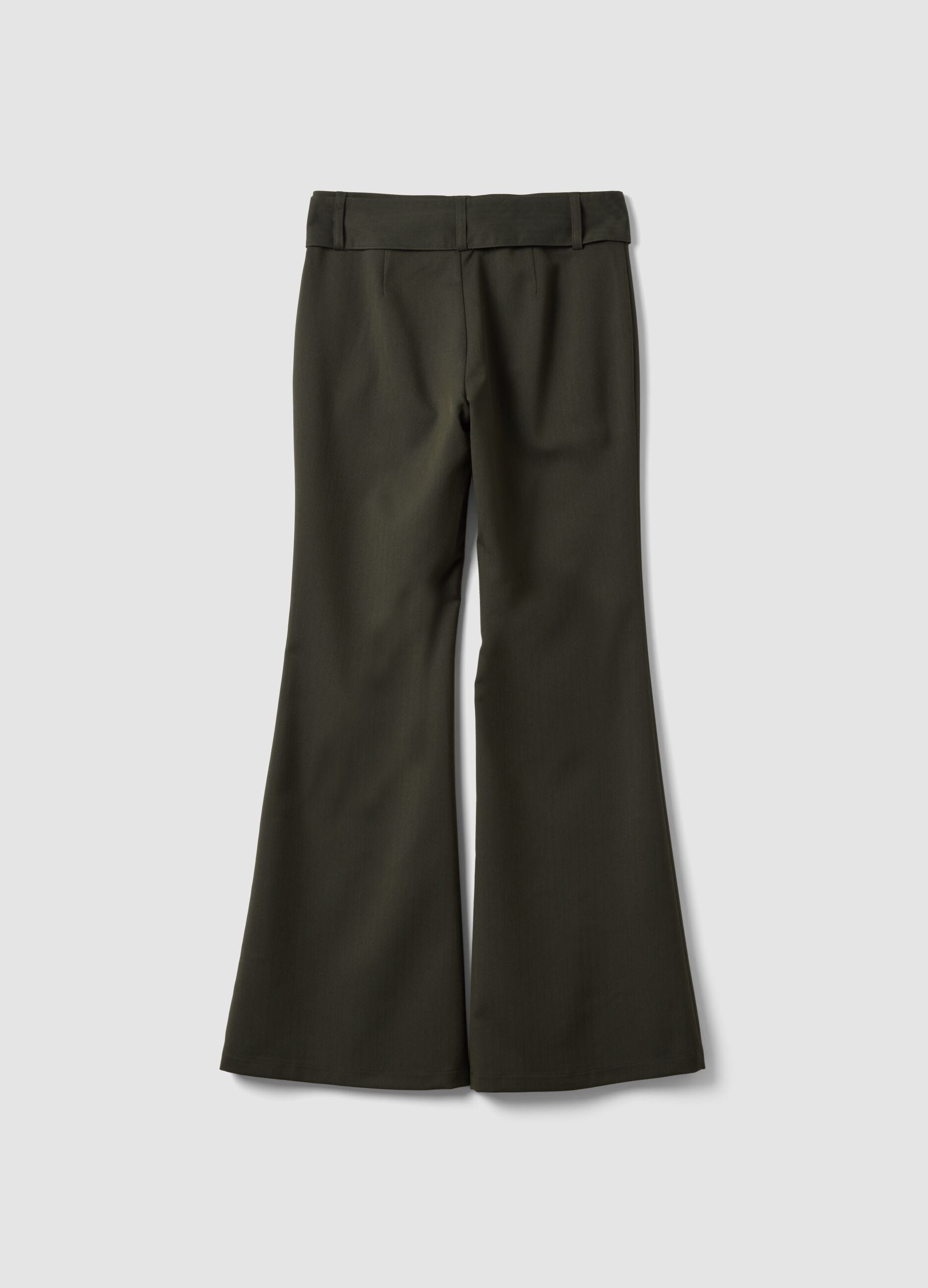 Pantaloni verdi in viscosa elasticizzata slim fit