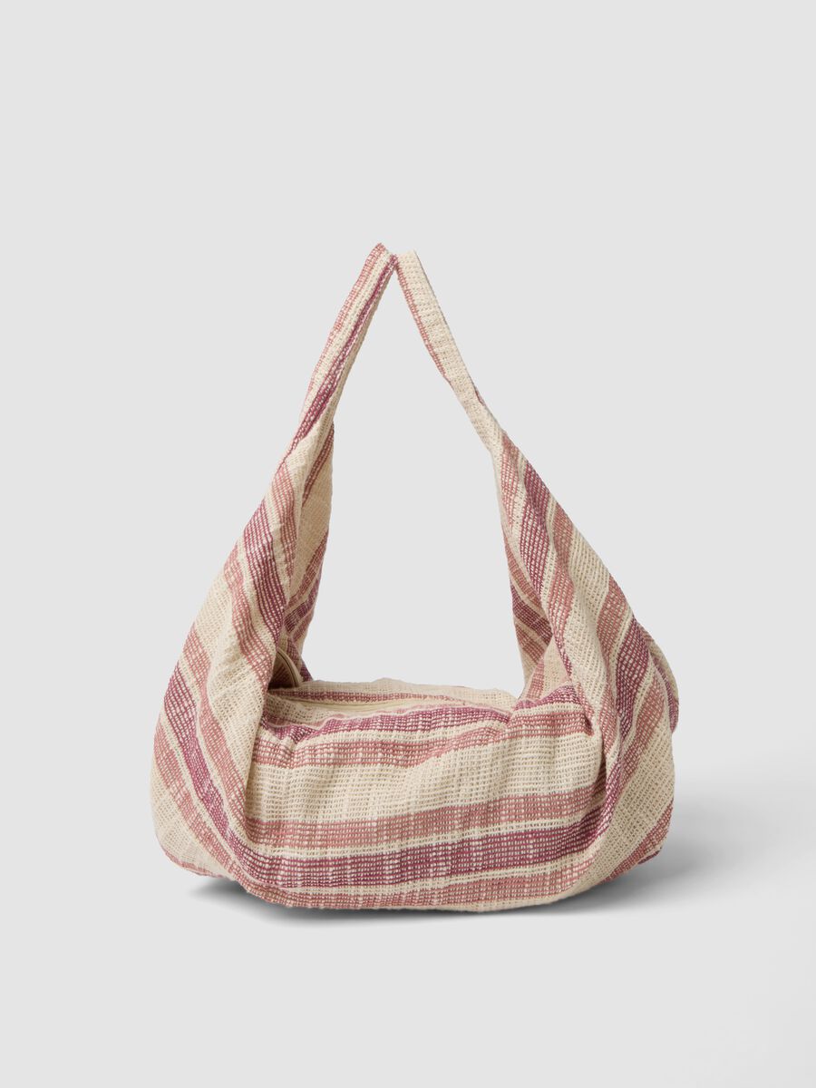 Pink shoulder bag in a cotton and viscose blend_0