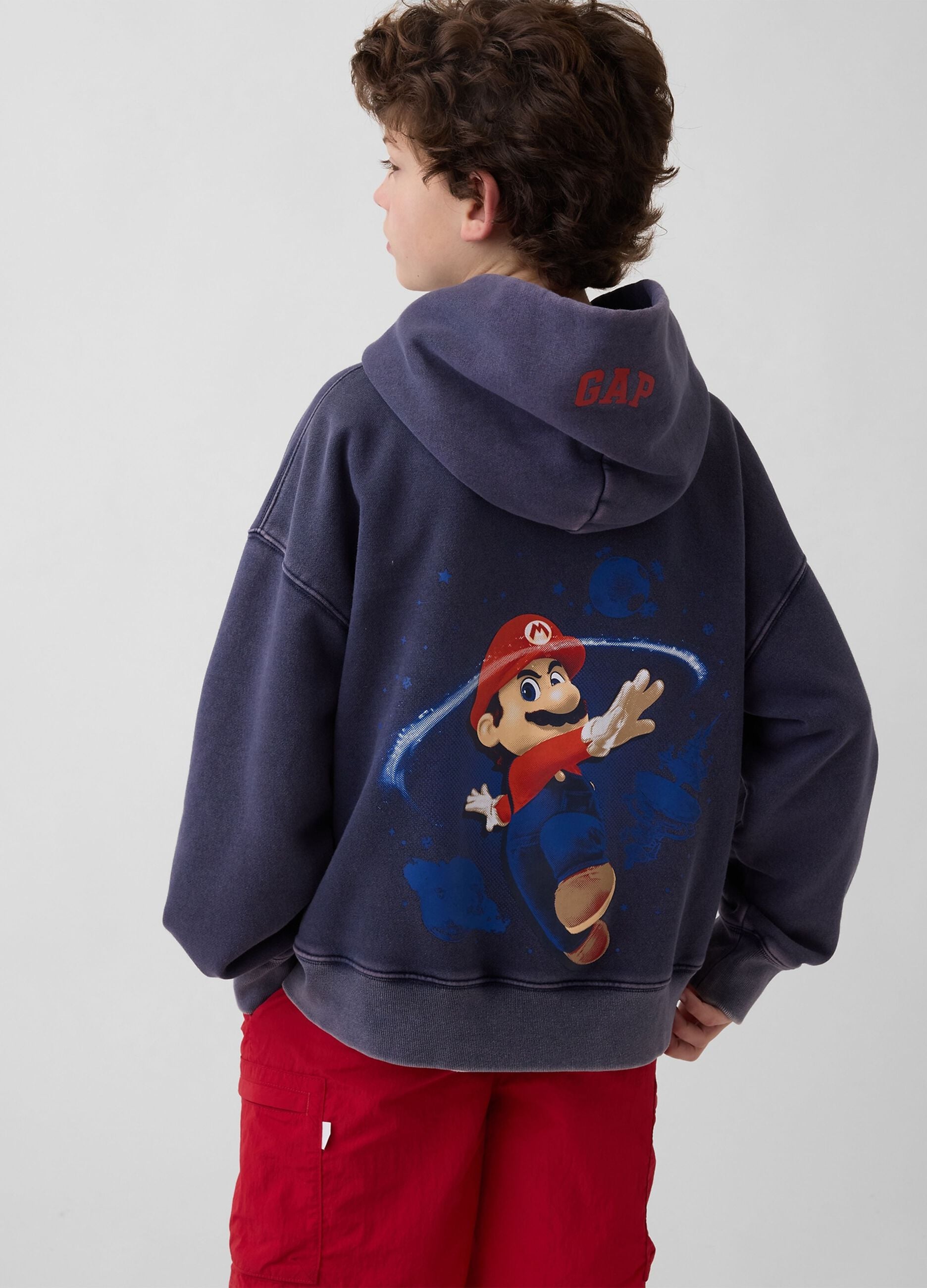 Sweat com capuz Nintendo Super Mario em mistura de algod&atilde;o