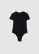 Girls' fitted black stretch cotton bodysuit_3