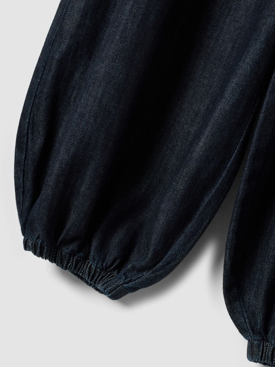 Blue pure cotton balloon-fit denim jeans_2