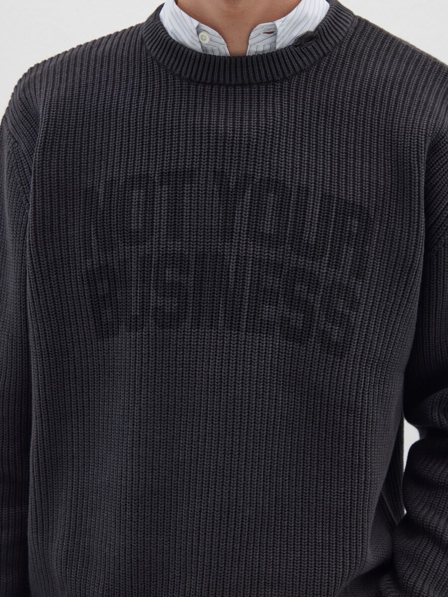 Black pure cotton oversized sweater_3