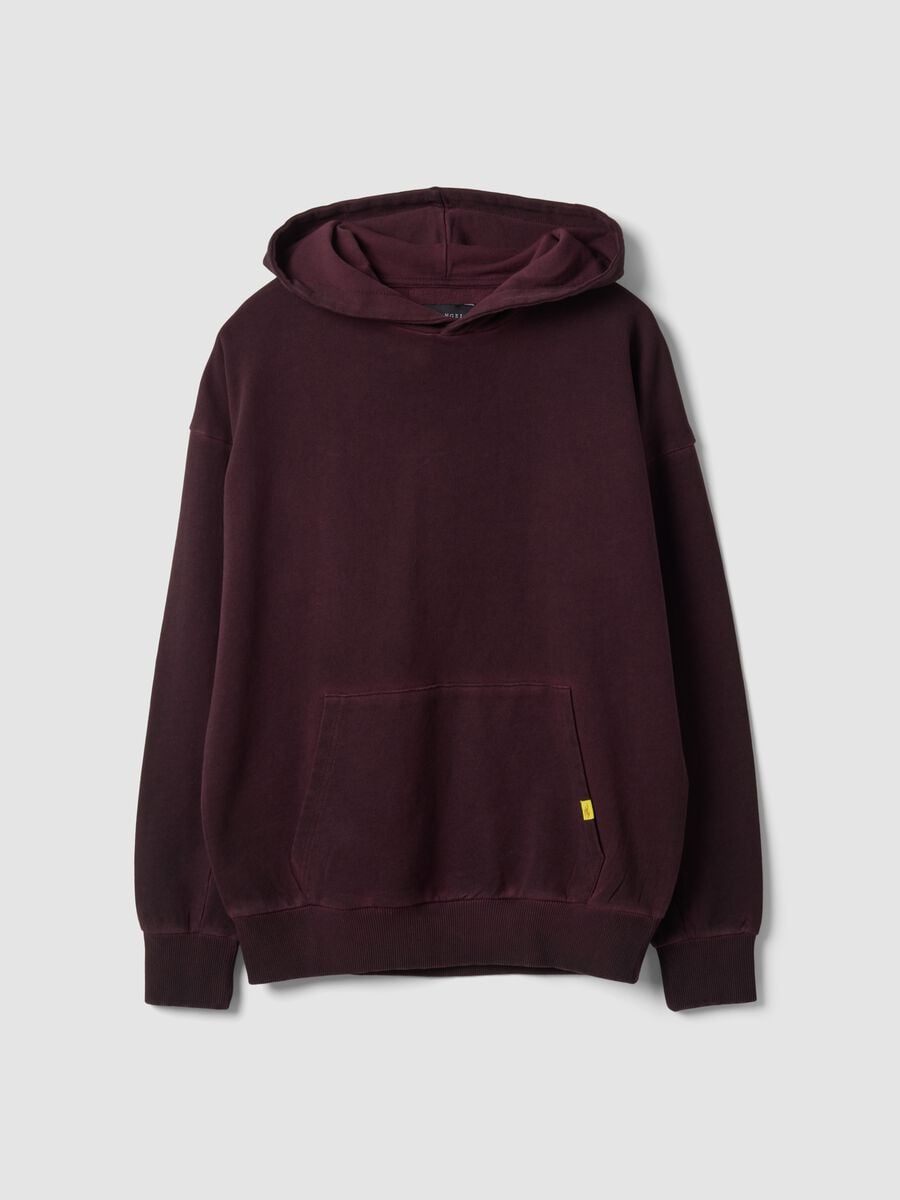 Red pure cotton oversized hoodie_0