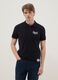 Black short sleeve pure cotton polo_0