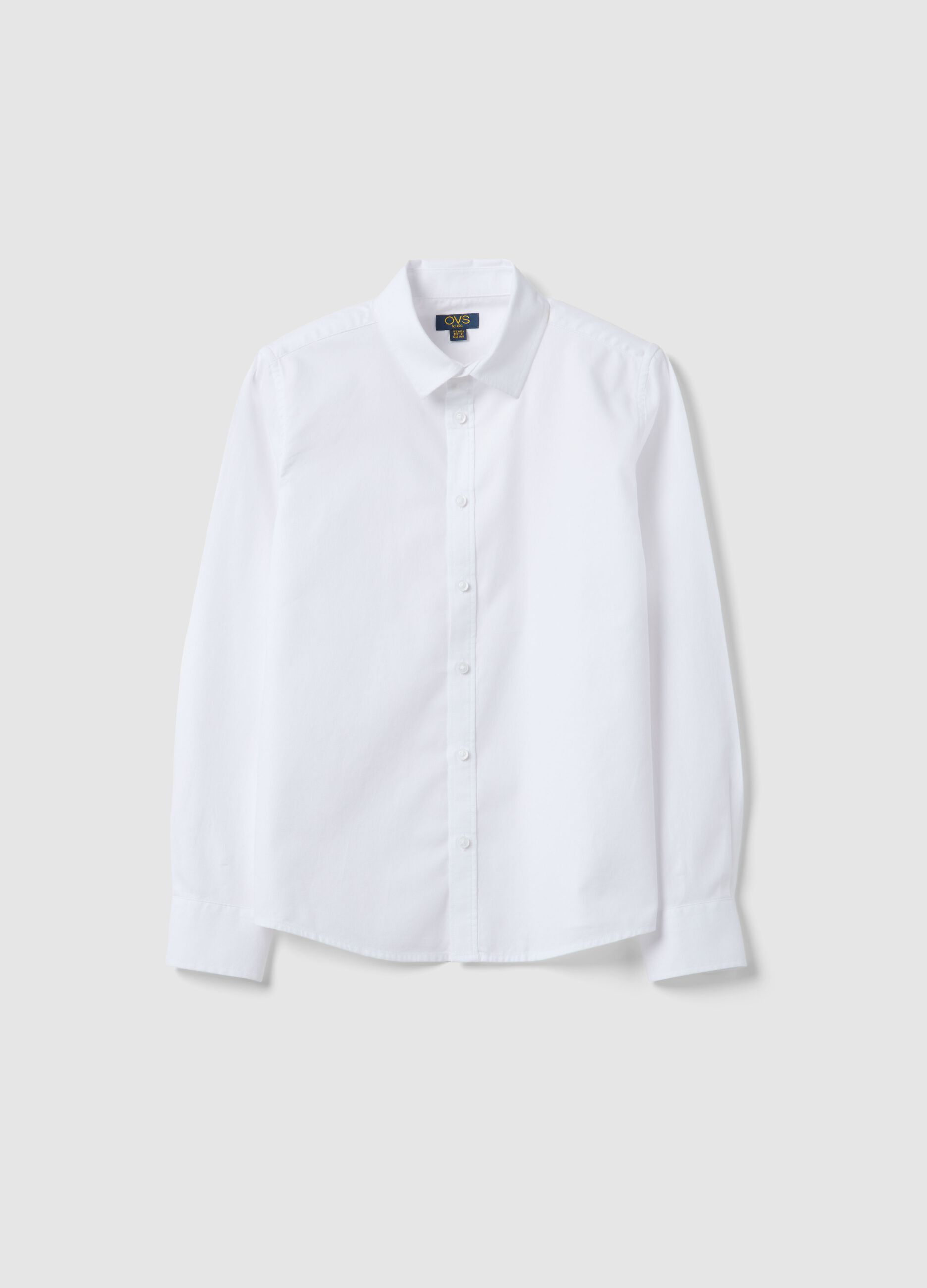 Boy's White Pure Cotton Shirt, Regular Fit