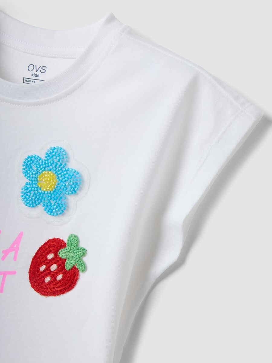 T-shirt branca de manga curta em algod&atilde;o puro_3