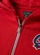 Red organic cotton hoodie with embroidered details, oversized fit, for boys_4