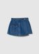 Girl's blue denim pure cotton regular fit skirt_3