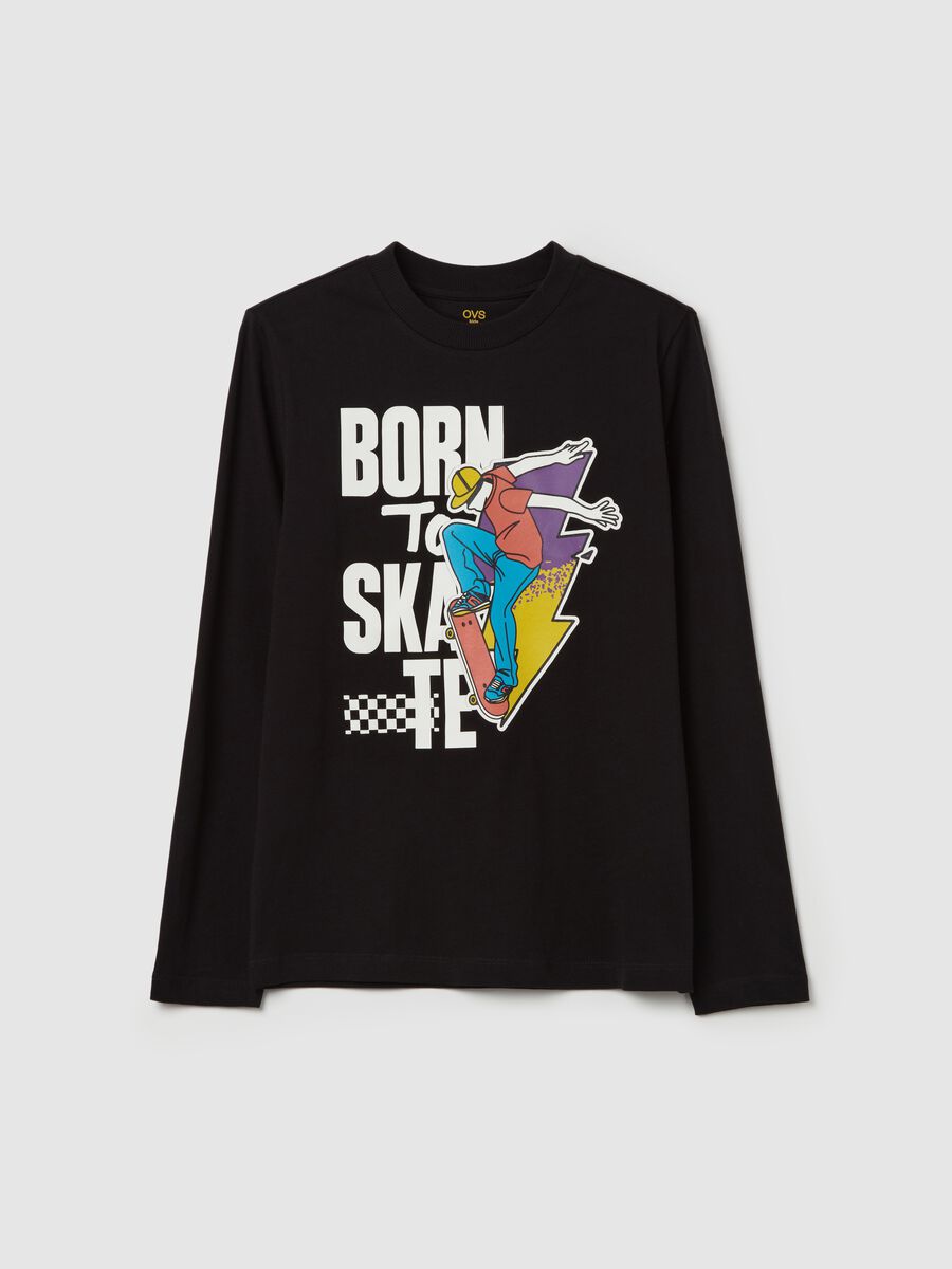 T-shirt with long sleeves and "Born to Skate” print_3