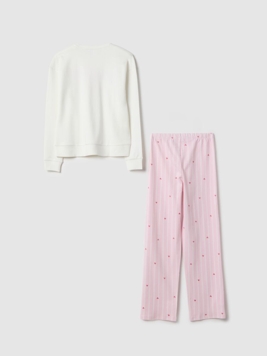 Girl's multicolour striped pyjamas in pure cotton regular fit_1