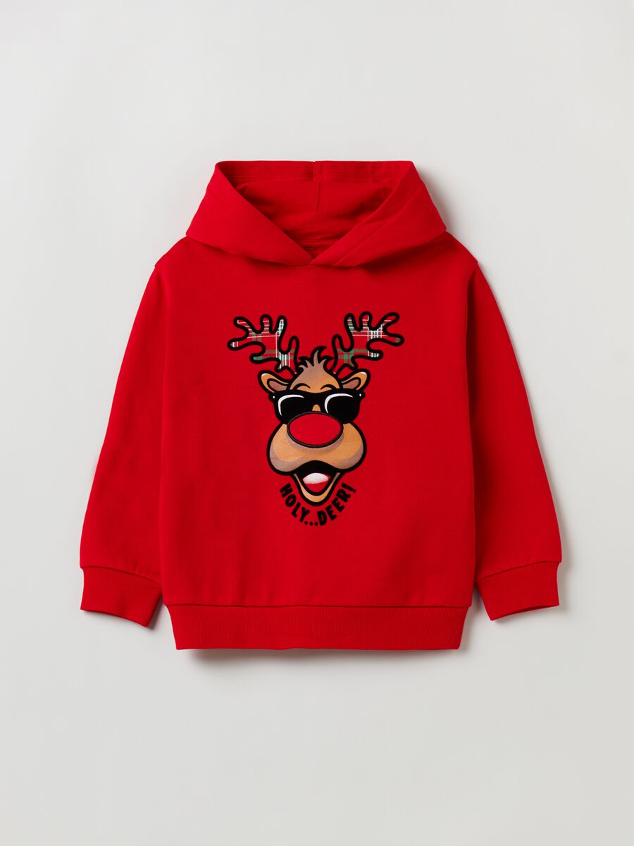 Hooded sweatshirt with Rudolph the Reindeer print_0