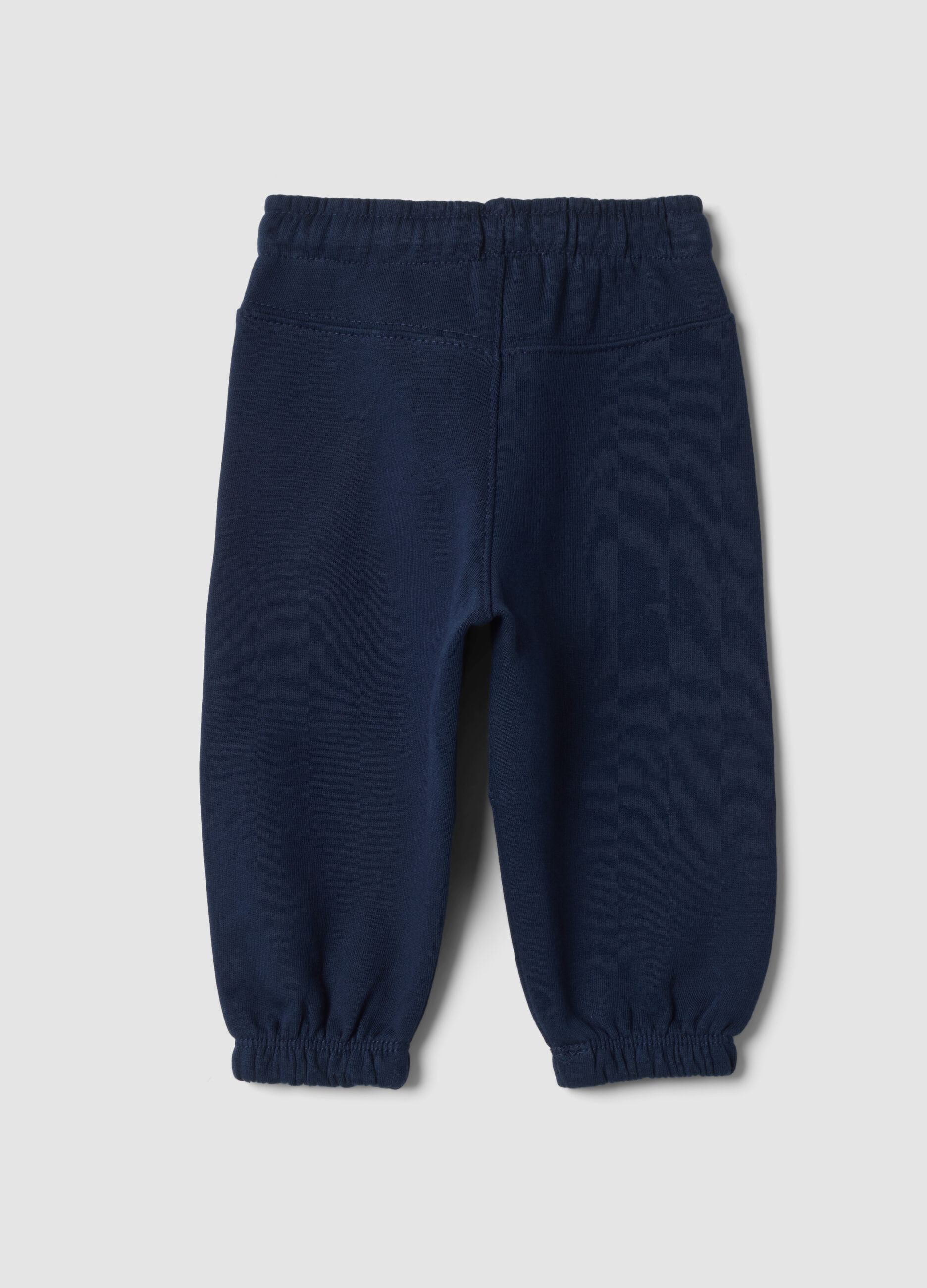 Blue pure cotton over-fit trousers with dinosaur print
