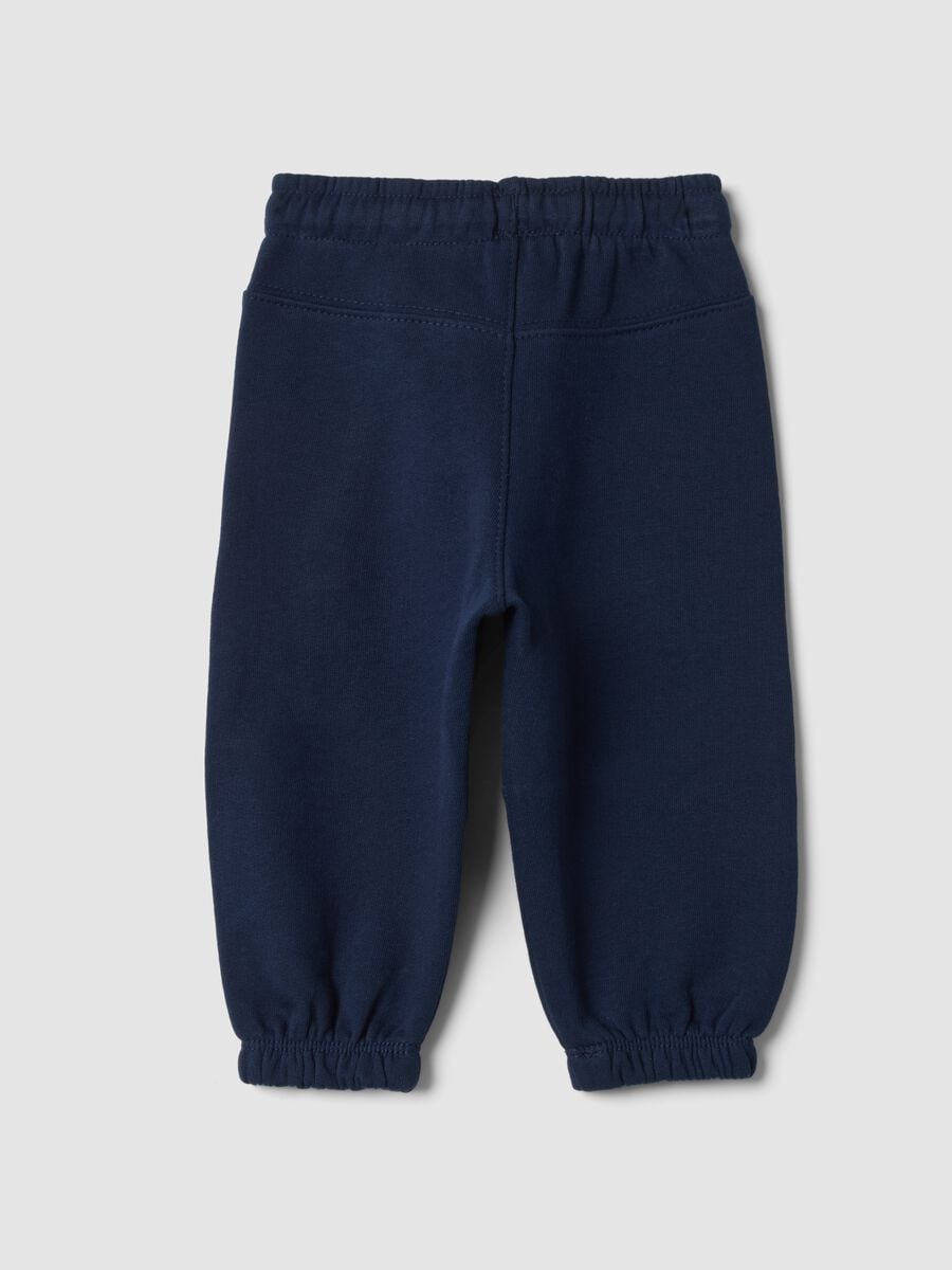 Blue pure cotton over-fit trousers with dinosaur print_1