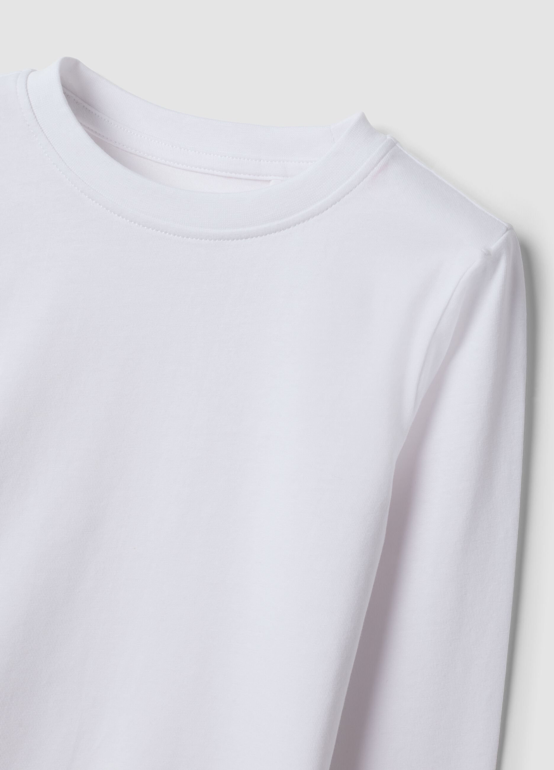 White girls&rsquo; crew-neck T-shirt in pure organic cotton