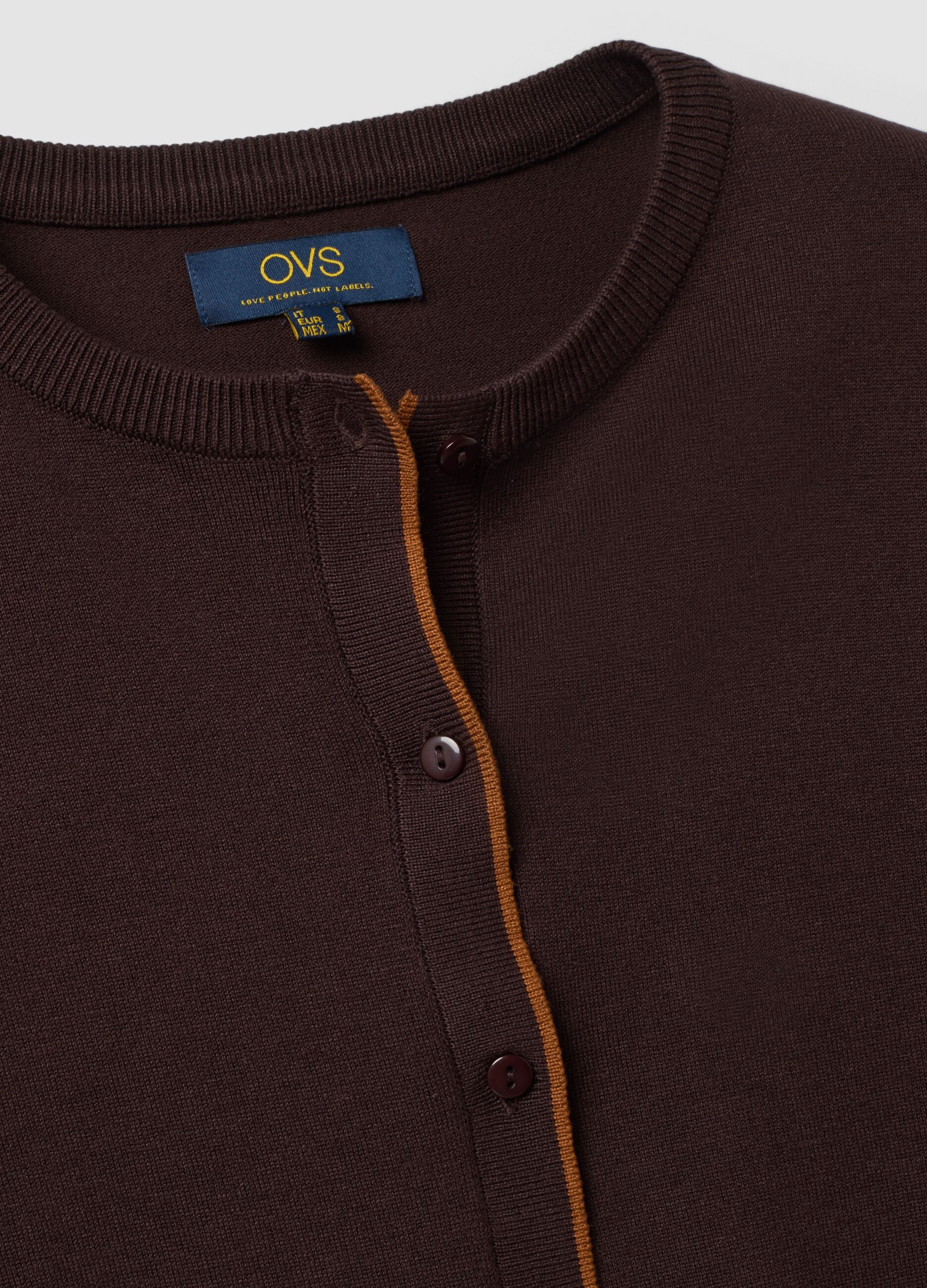 Brauner Cardigan aus Viskosemix mit langen &Auml;rmeln
