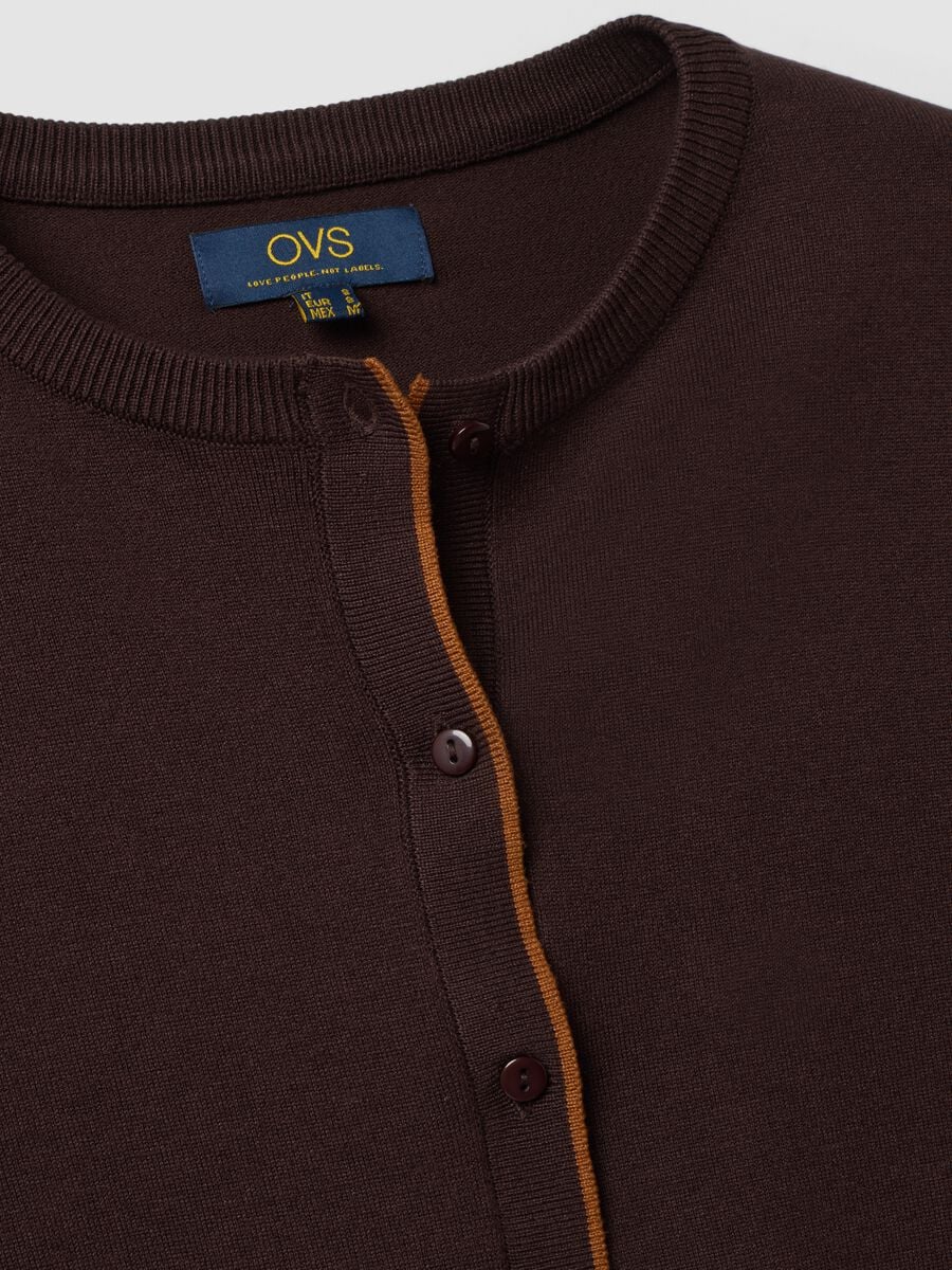 Brauner Cardigan aus Viskosemix mit langen &Auml;rmeln_6