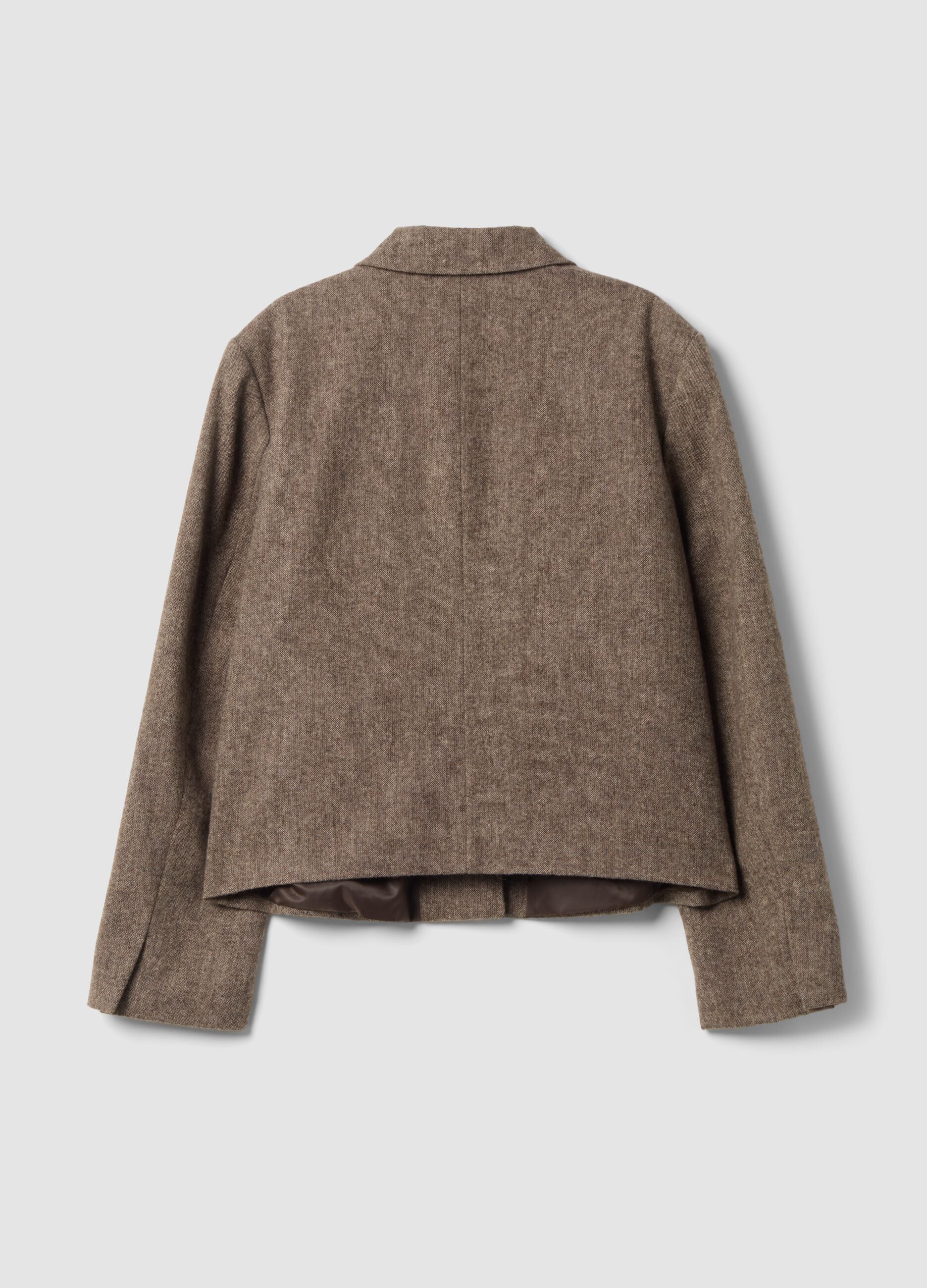 Brown wool-blend blazer with classic lapel