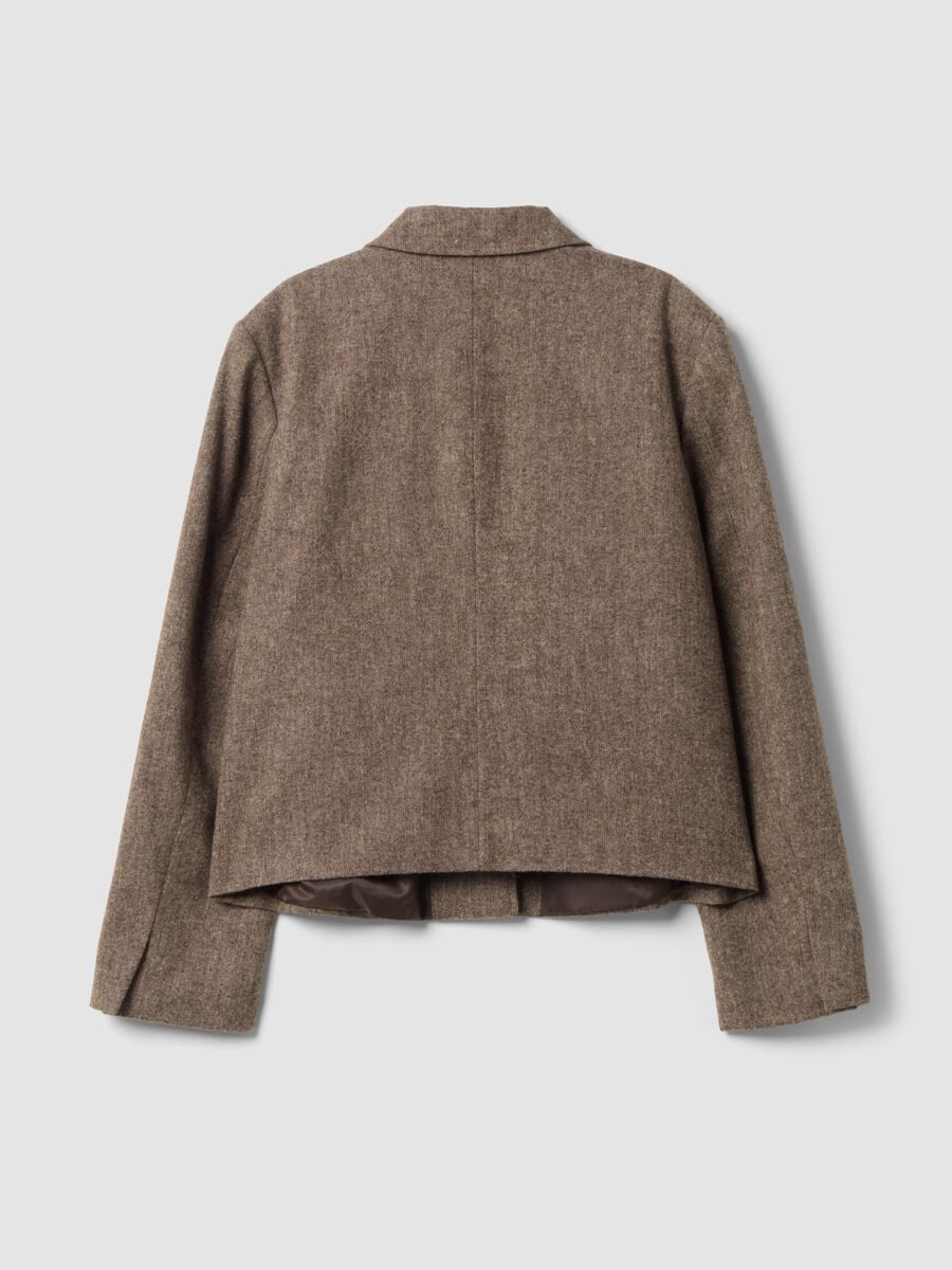 Brown wool-blend blazer with classic lapel_2