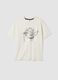 White pure cotton crew-neck T-shirt with PlayStation print_0