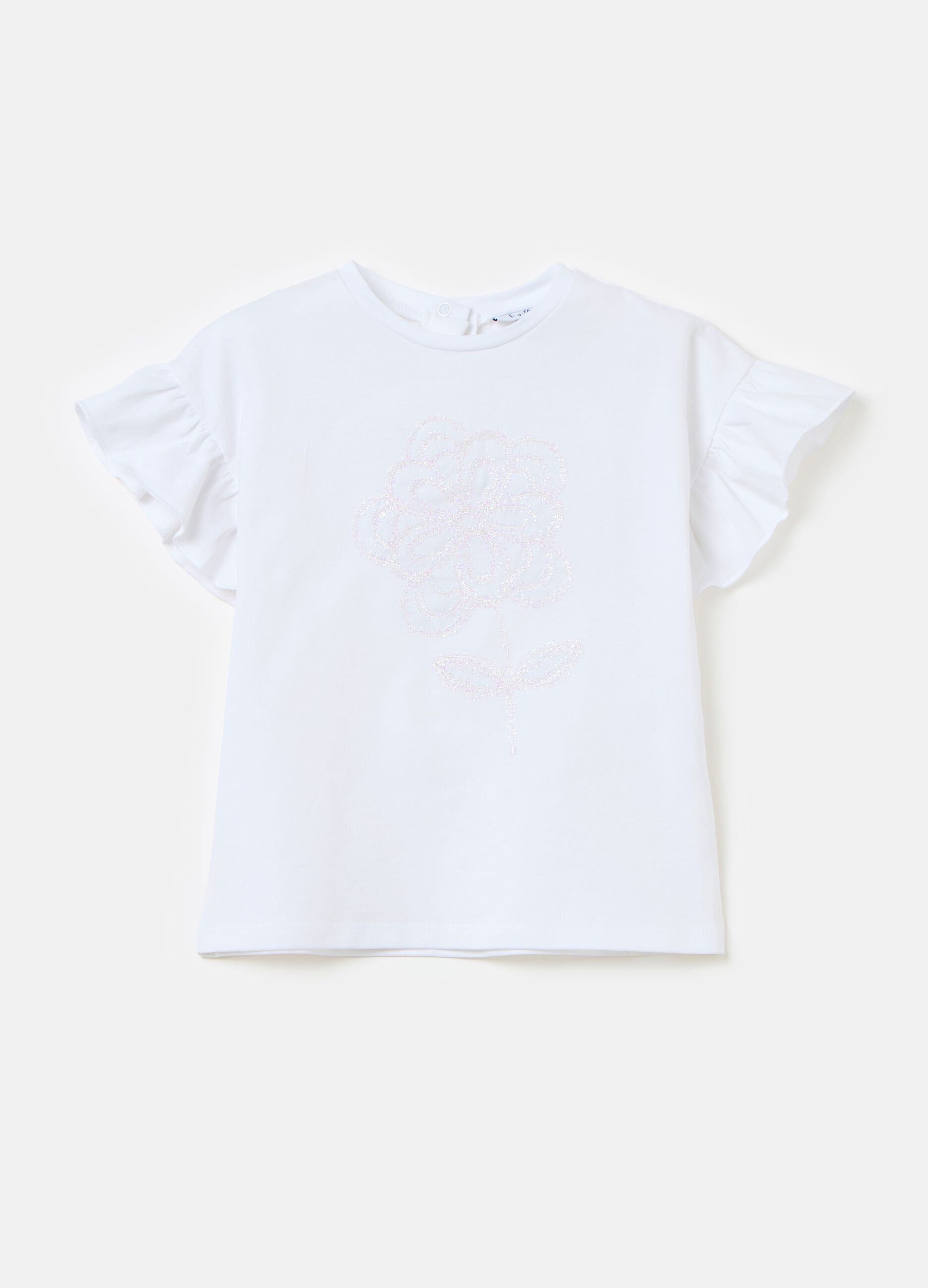 T-shirt with flower application