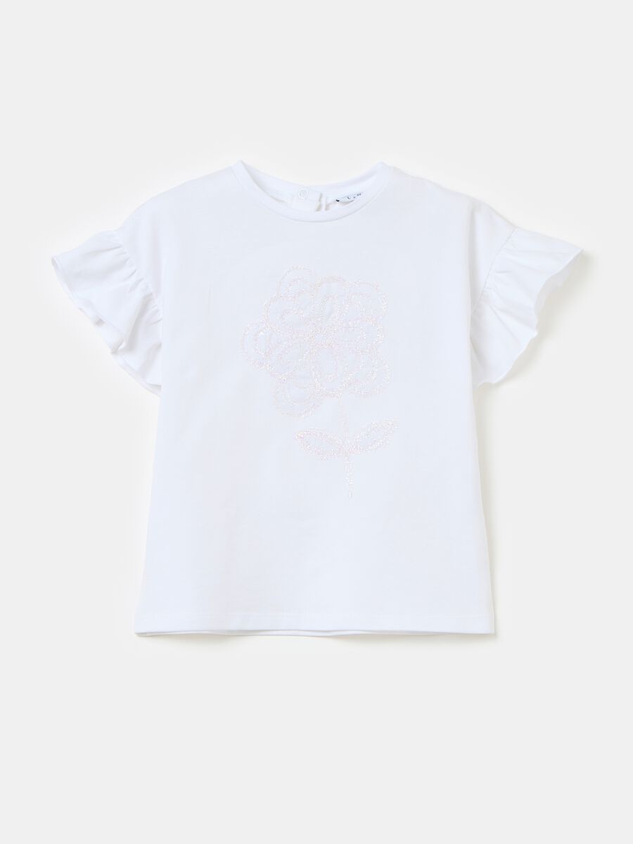 T-shirt with flower application_0