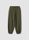 Pantaloni jogger verdi in misto cotone con coulisse_0