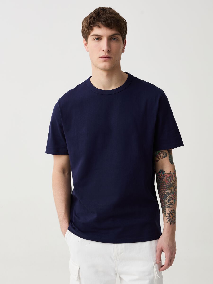 T-shirt relaxed fit in cotone_0