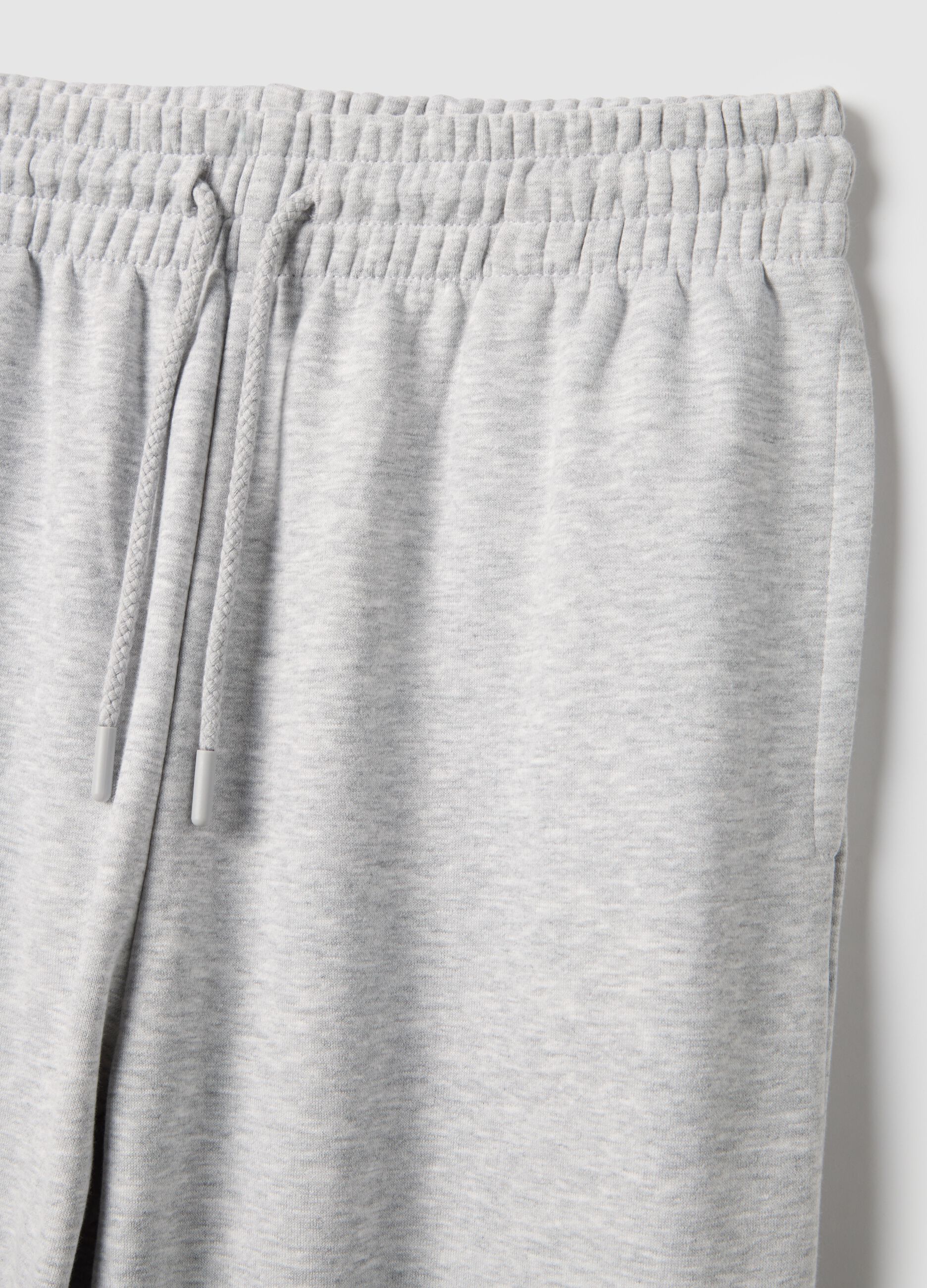 Grey Cotton Blend Jogger Trousers Regular Fit
