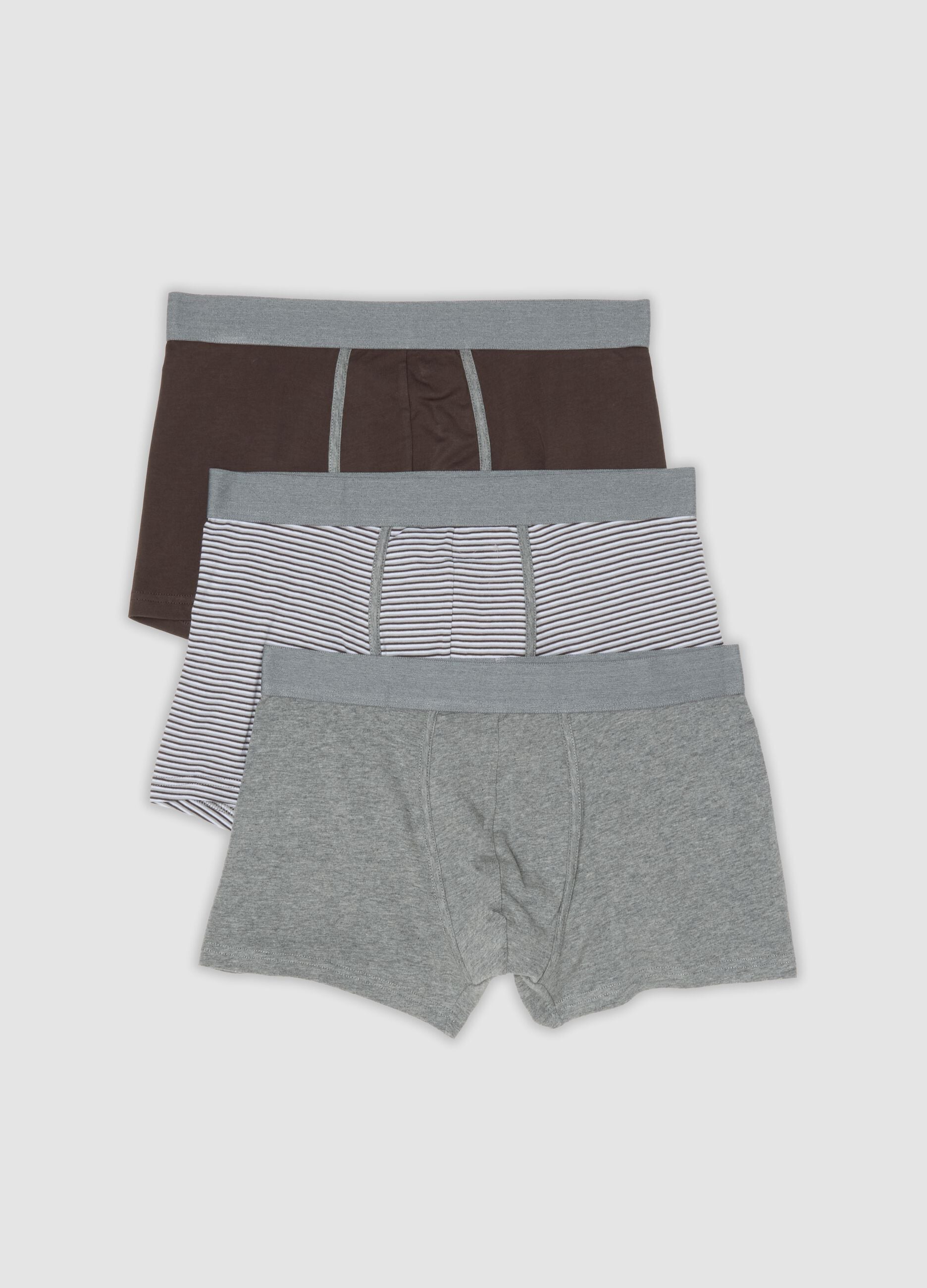 Three-pack of multicolour striped stretch organic cotton boxers