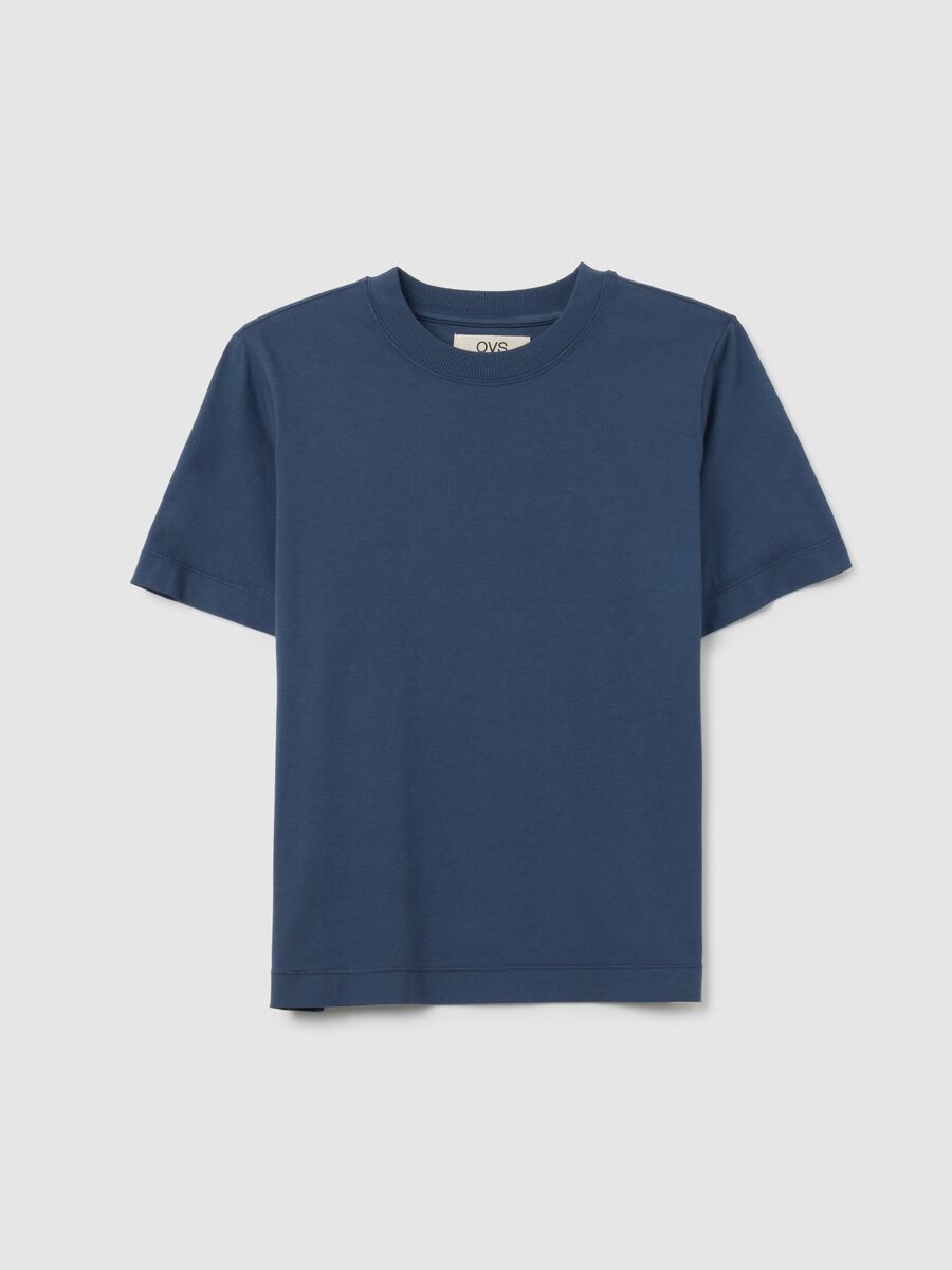 Blue T-shirt in pure Italian cotton regular fit_4