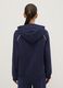 Blue hoodie with zip in cotton blend relaxed fit_3