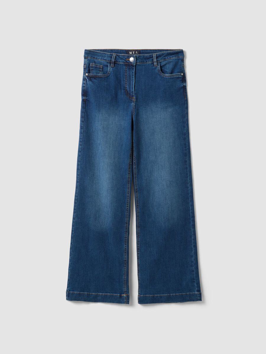 Blue bootcut stretch-cotton jeans_0