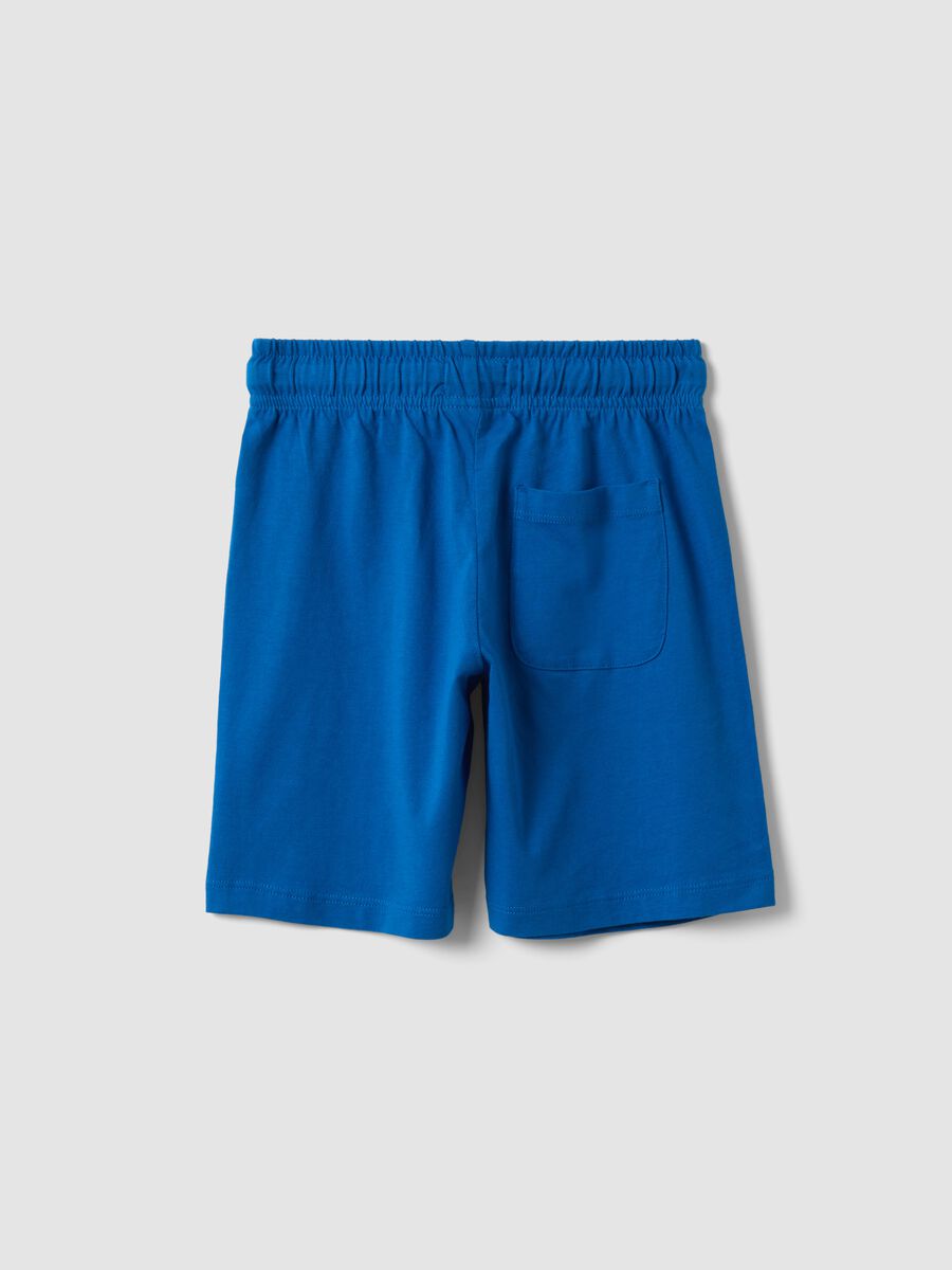 Pantal&oacute;n corto azul de algod&oacute;n org&aacute;nico con cintura el&aacute;stica_1