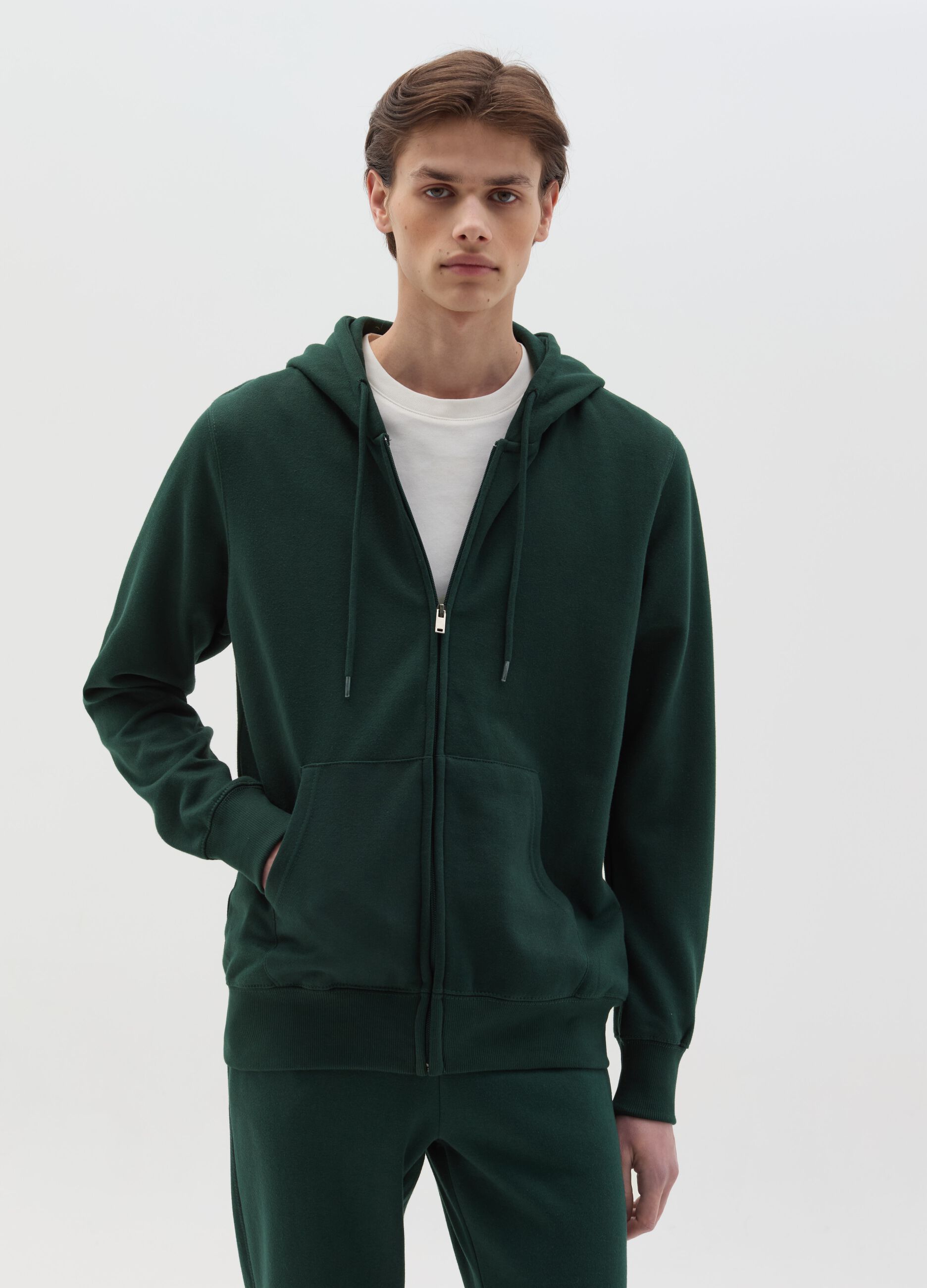 Full-zip plush hoodie
