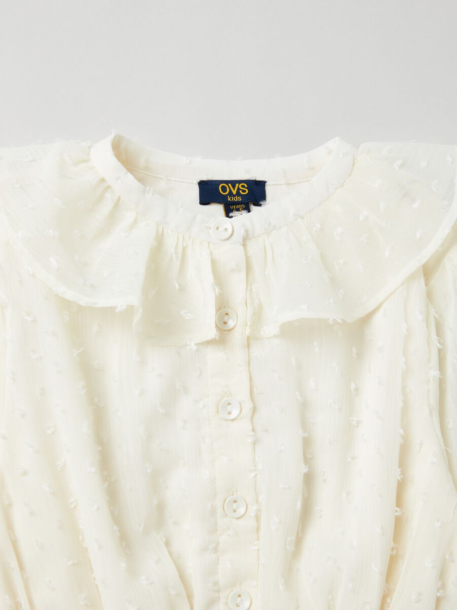 Dobby blouse with ruffles_2