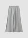 Grey pure cotton trousers with elasticated waist and rhinestones for girls_1