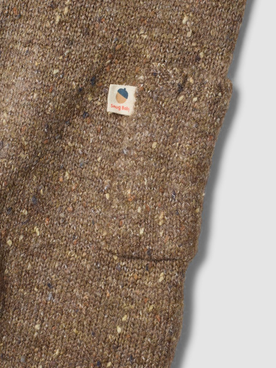 Salopette beige melange in tessuto elasticizzato_2